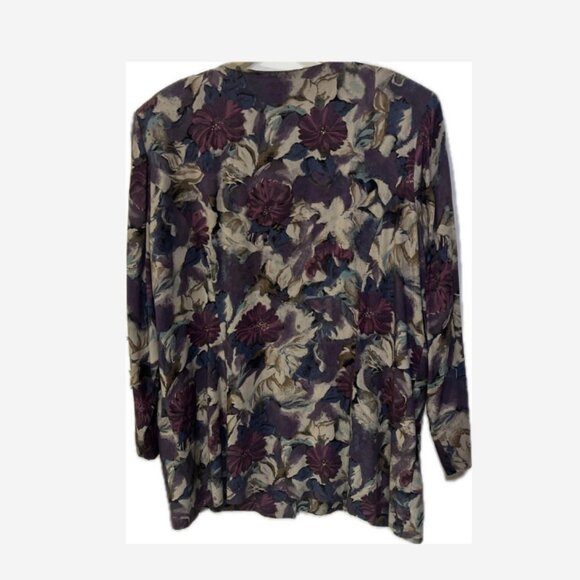 Vintage Jeffrey & Dara Linda Hutley Jacket Skirt Set Size 22 100% Rayon Floral - Picture 3 of 6